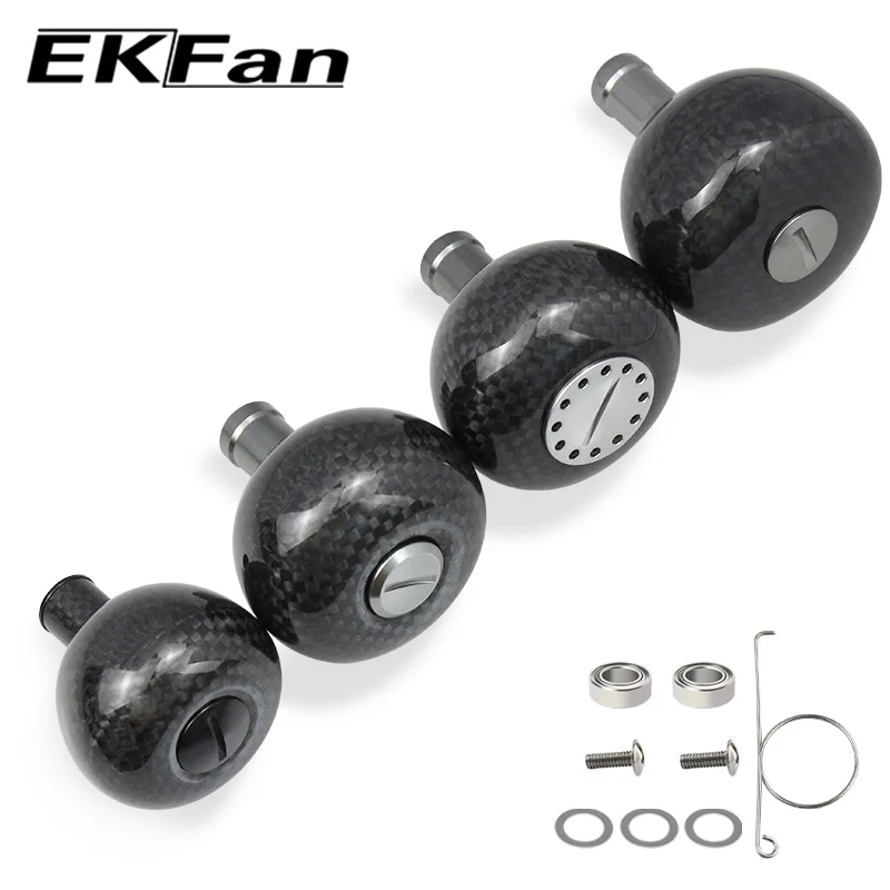 EKFan High Quality 38MM/45MM/48MM Carbon Fiber Fishing Reel Handle Knobs For SHI Bait Casting Spinning Reels Fishing Tackle