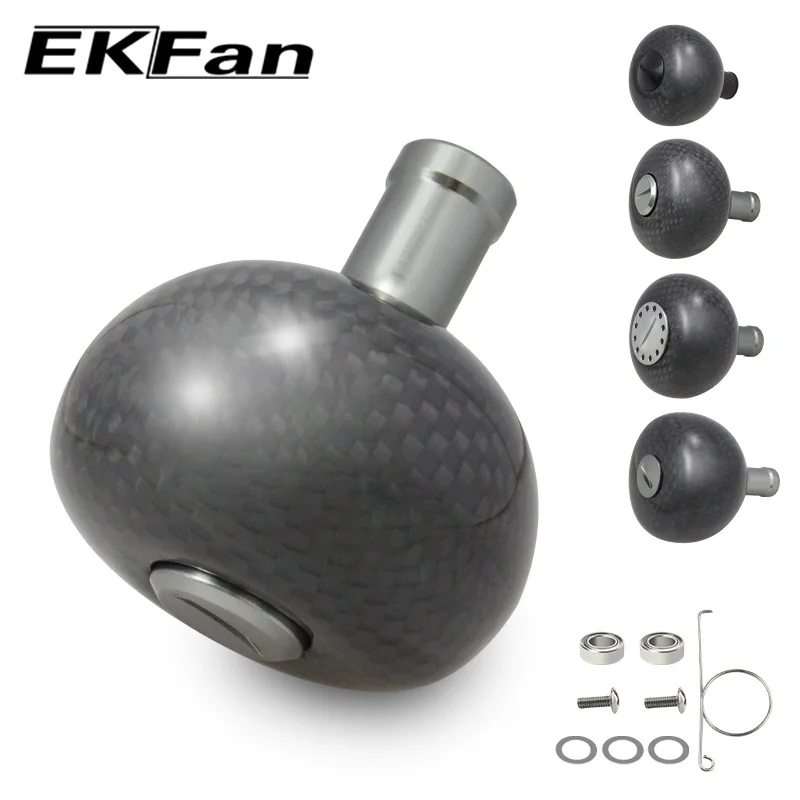 EKFan High Quality 38MM/45MM/48MM Carbon Fiber Fishing Reel Handle Knobs For SHI Bait Casting Spinning Reels Fishing Tackle