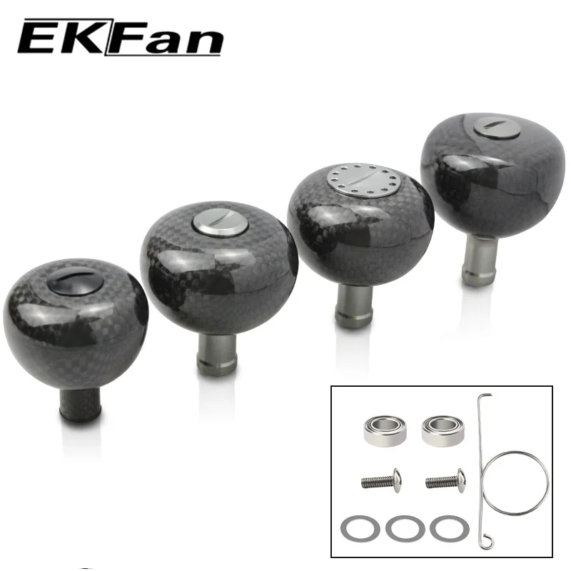 EKFan High Quality 38MM/45MM/48MM Carbon Fiber Fishing Reel Handle Knobs For SHI Bait Casting Spinning Reels Fishing Tackle