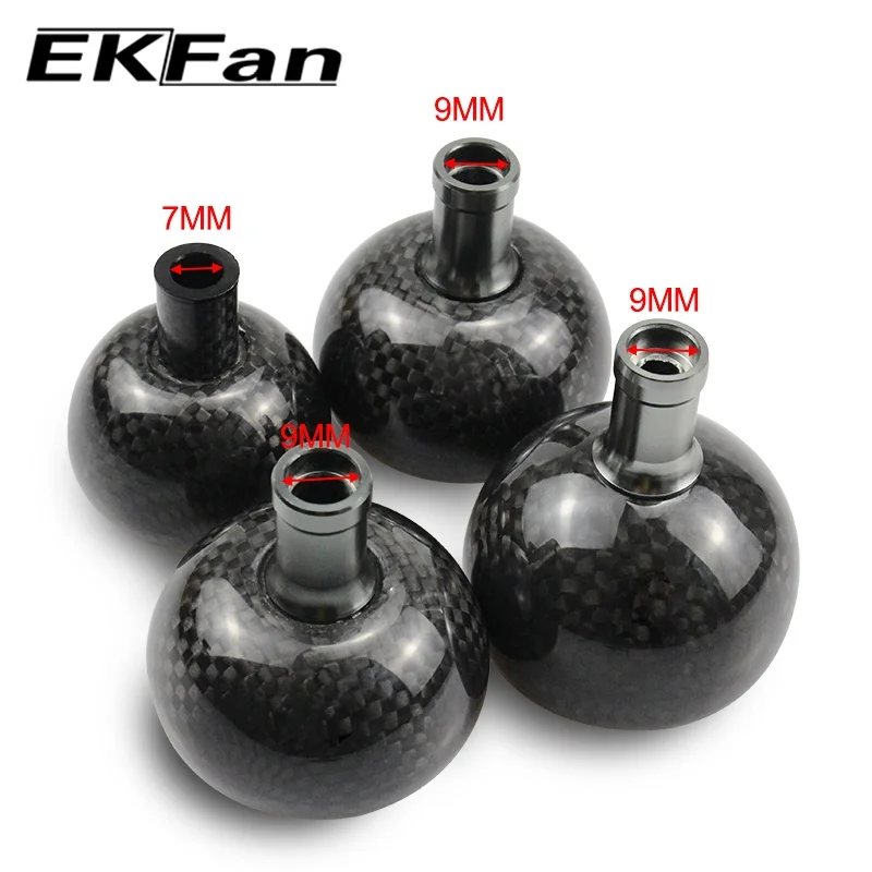 EKFan High Quality 38MM/45MM/48MM Carbon Fiber Fishing Reel Handle Knobs For SHI Bait Casting Spinning Reels Fishing Tackle