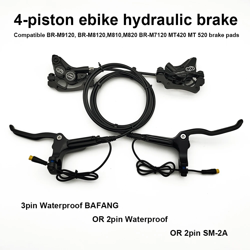 EBKE Electric Bike E-bike 4-Piston Hydraulic Brake For BAFANG Mid BBS 01 02 HD Or 2pin Waterproof Or 2pin SM-2A