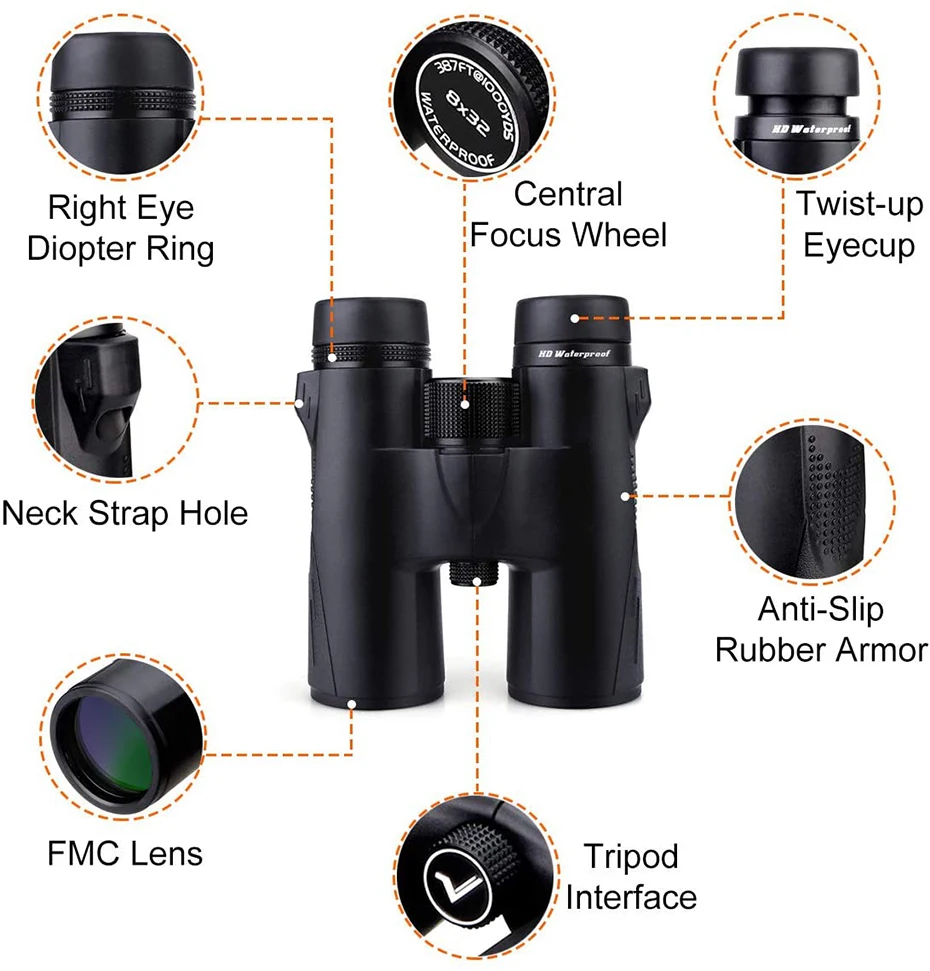 Svbony SV47 Binoculars 8x42/10x42 HD Waterproof BirdWatching Moncular Telescope for Adults FMC Bak4 Prism for Hunting Camping