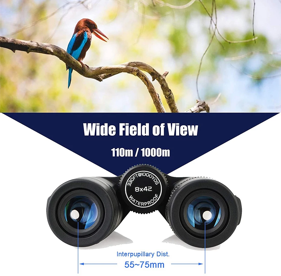 Svbony SV47 Binoculars 8x42/10x42 HD Waterproof BirdWatching Moncular Telescope for Adults FMC Bak4 Prism for Hunting Camping