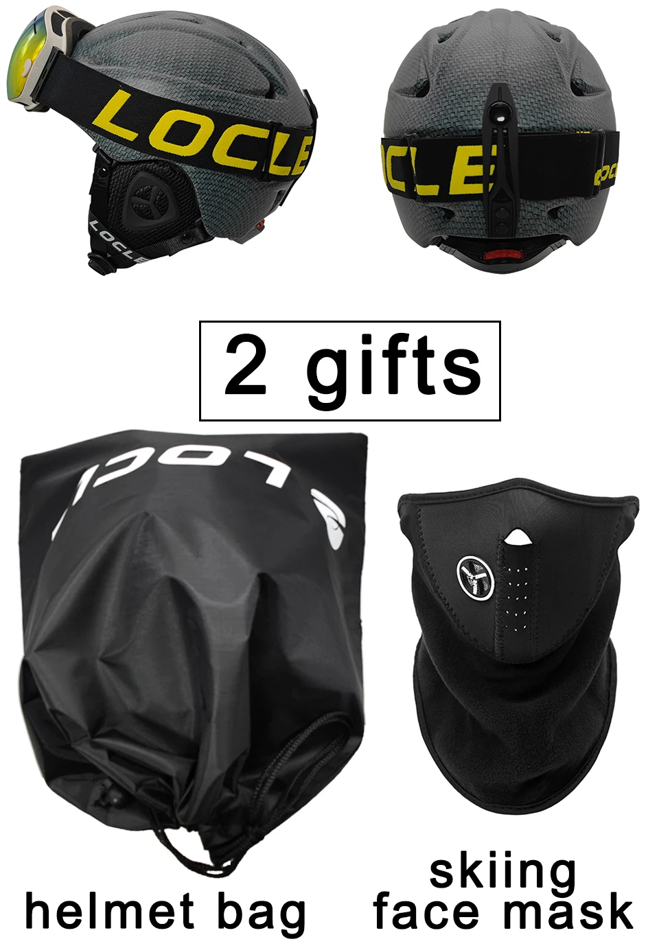 LOCLE Ski Helmet Men Women CE Safety In-mold Skiing Snowboard Skateboard Snowmobile Helmet Size S/M/L/XL