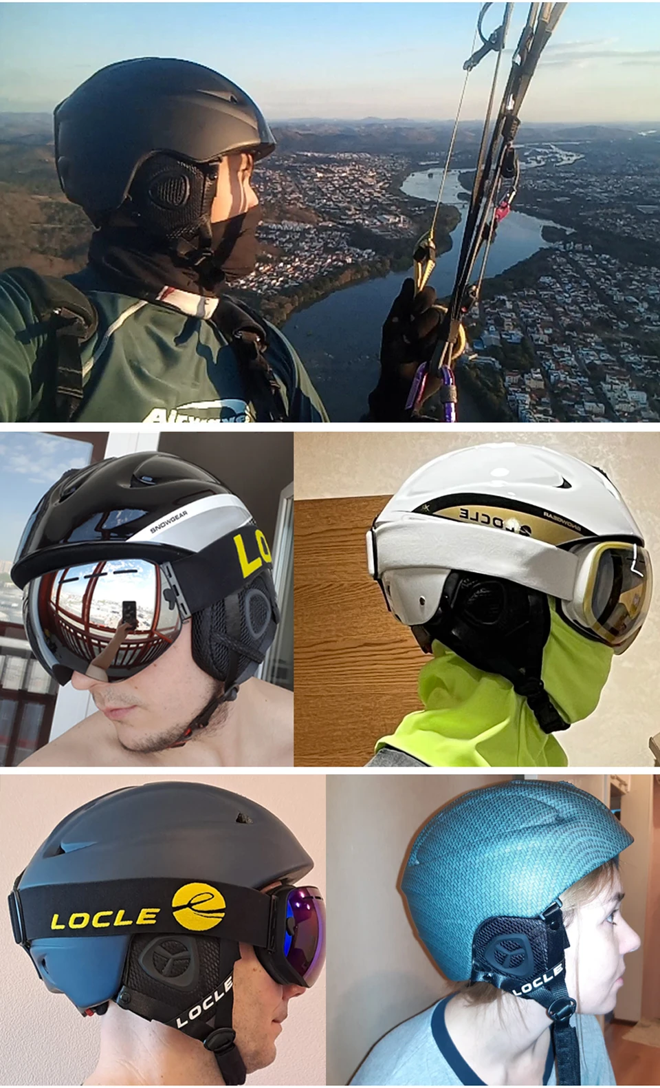 LOCLE Ski Helmet Men Women CE Safety In-mold Skiing Snowboard Skateboard Snowmobile Helmet Size S/M/L/XL