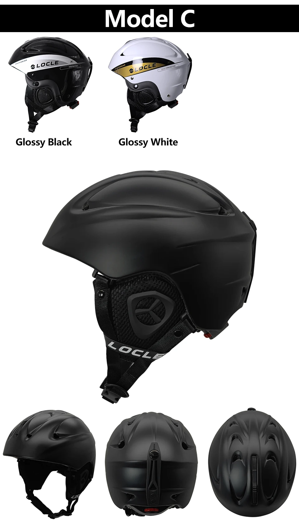 LOCLE Ski Helmet Men Women CE Safety In-mold Skiing Snowboard Skateboard Snowmobile Helmet Size S/M/L/XL