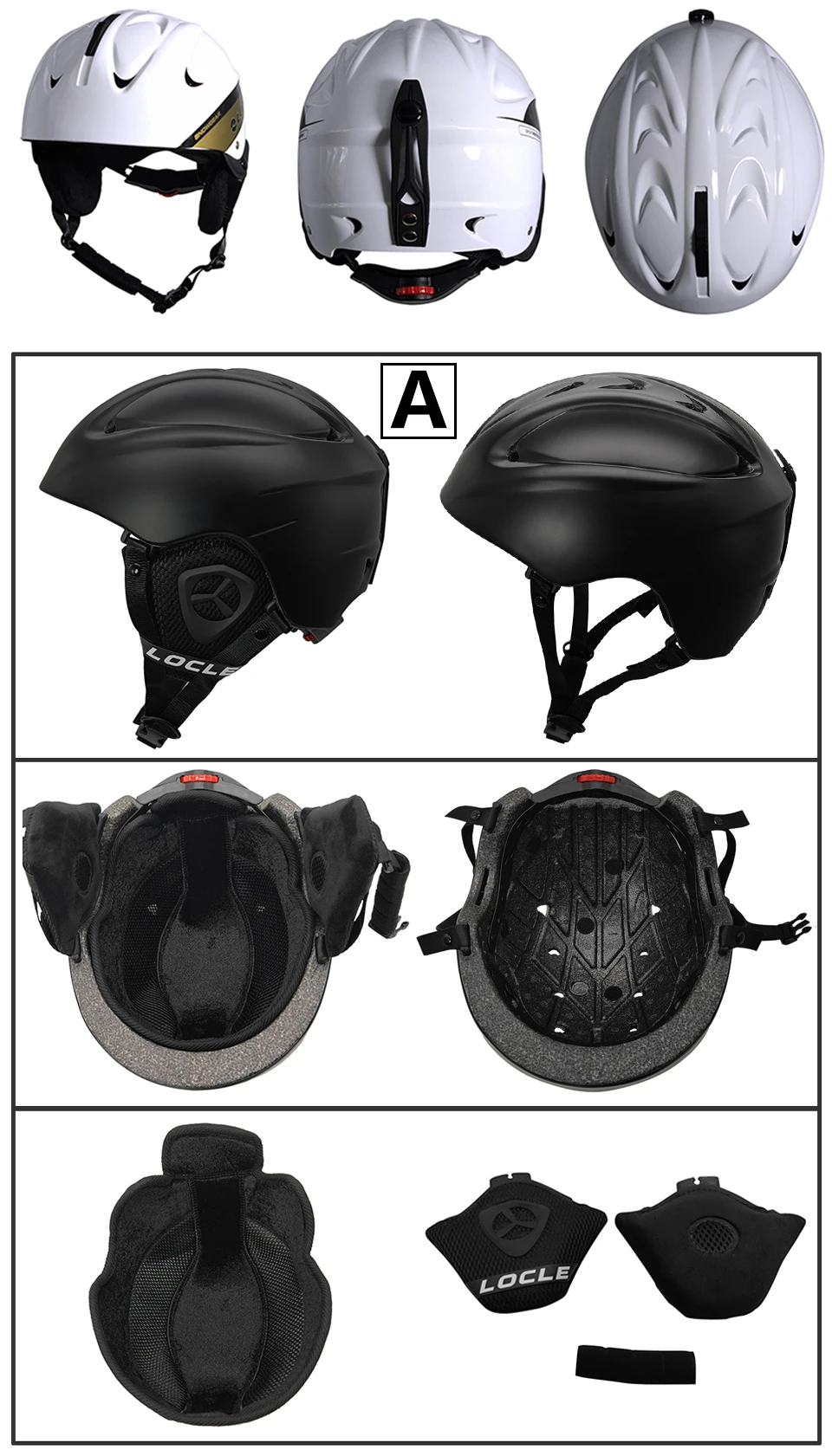 LOCLE Ski Helmet Men Women CE Safety In-mold Skiing Snowboard Skateboard Snowmobile Helmet Size S/M/L/XL