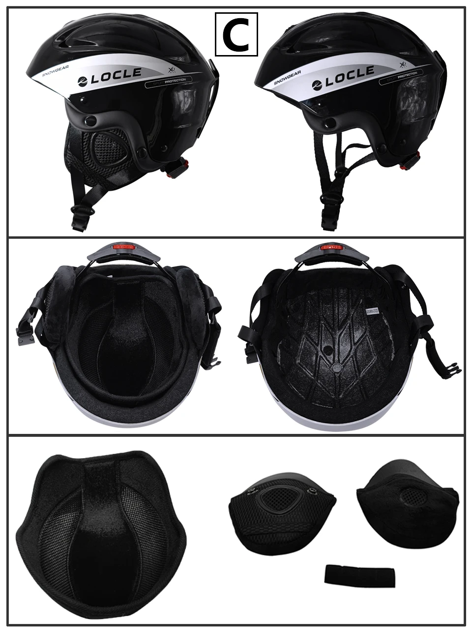 LOCLE Ski Helmet Men Women CE Safety In-mold Skiing Snowboard Skateboard Snowmobile Helmet Size S/M/L/XL