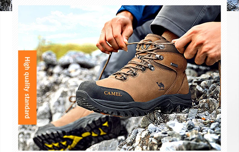 GOLDEN CAMEL Waterproof Hiking Shoes High TopTactical Military Hiking Boots Anti-Slip Man Sneakers Trekking Shoes For Men 2023