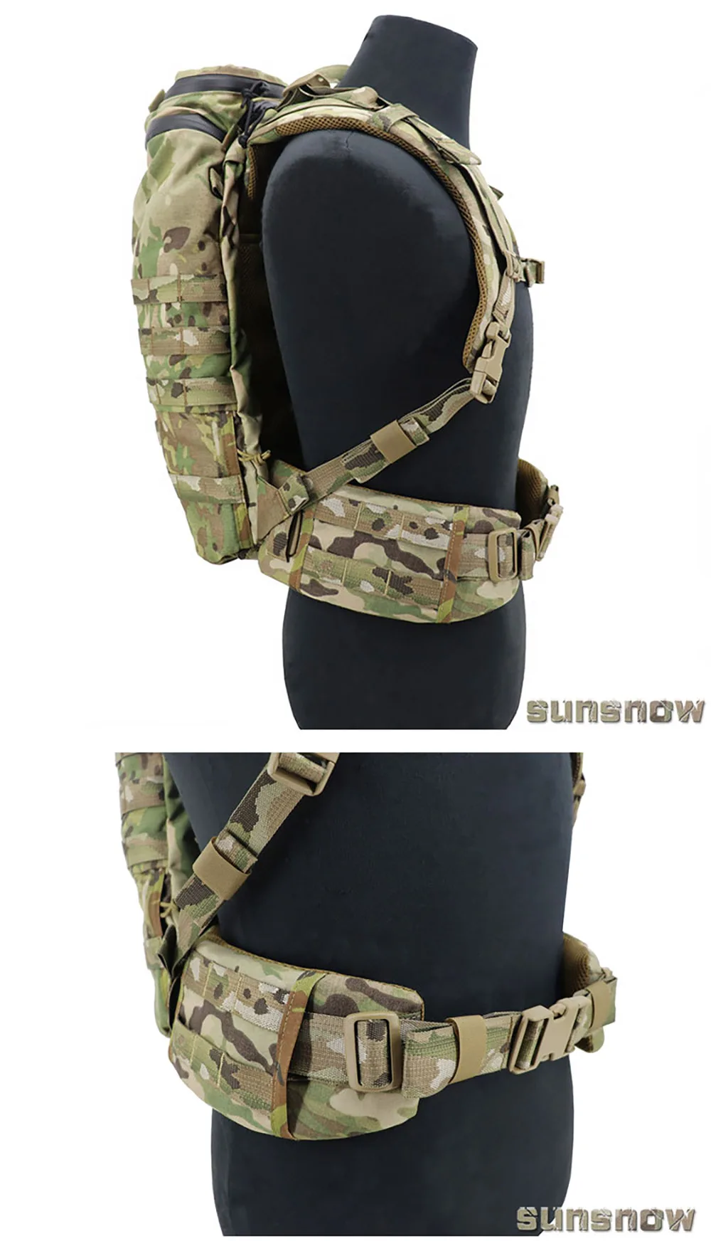 1 Pair Backpack Reinforced Waistband Tactical Waist Pad Protection For 2-/day ASAP 38mm Waist Belt