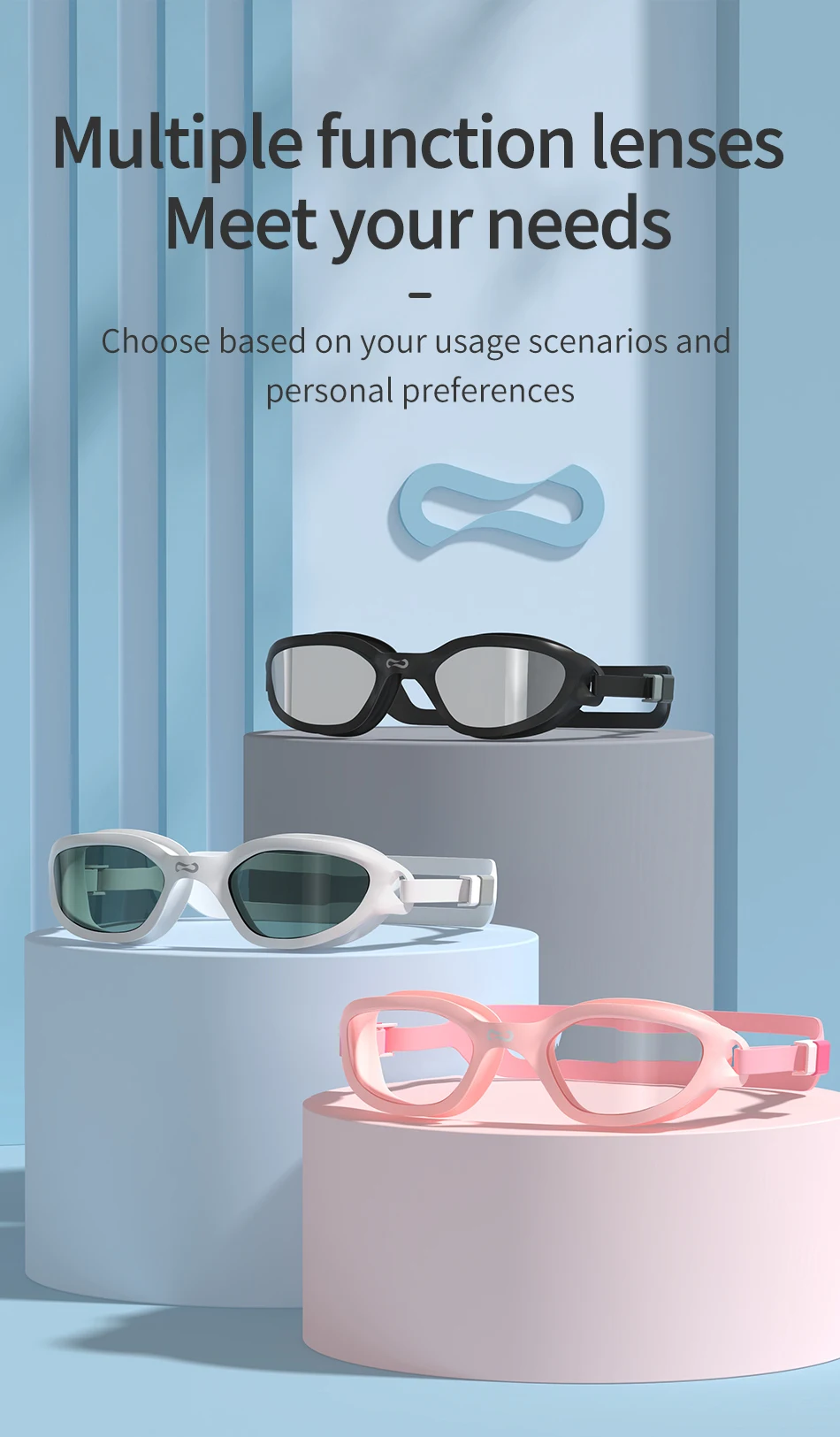 Copozz Swimming Goggles Waterproof VISTEX Anti Fog Mirrored Adjustable Silicone Swim Glasses Professional Swim Equipment Eyewear
