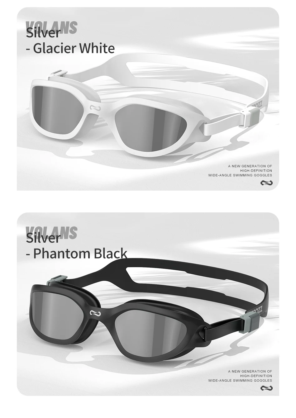 Copozz Swimming Goggles Waterproof VISTEX Anti Fog Mirrored Adjustable Silicone Swim Glasses Professional Swim Equipment Eyewear