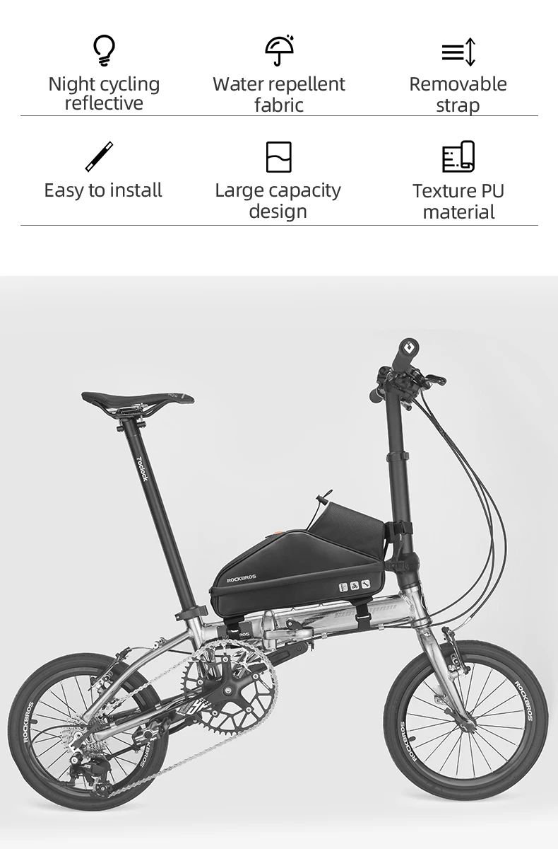 ROCKBROS Scooter Bike Bag Waterproof Electric Scooter Head Handle Bag Large Capacity MTB Road Bicycle Bag Scooter Accessories