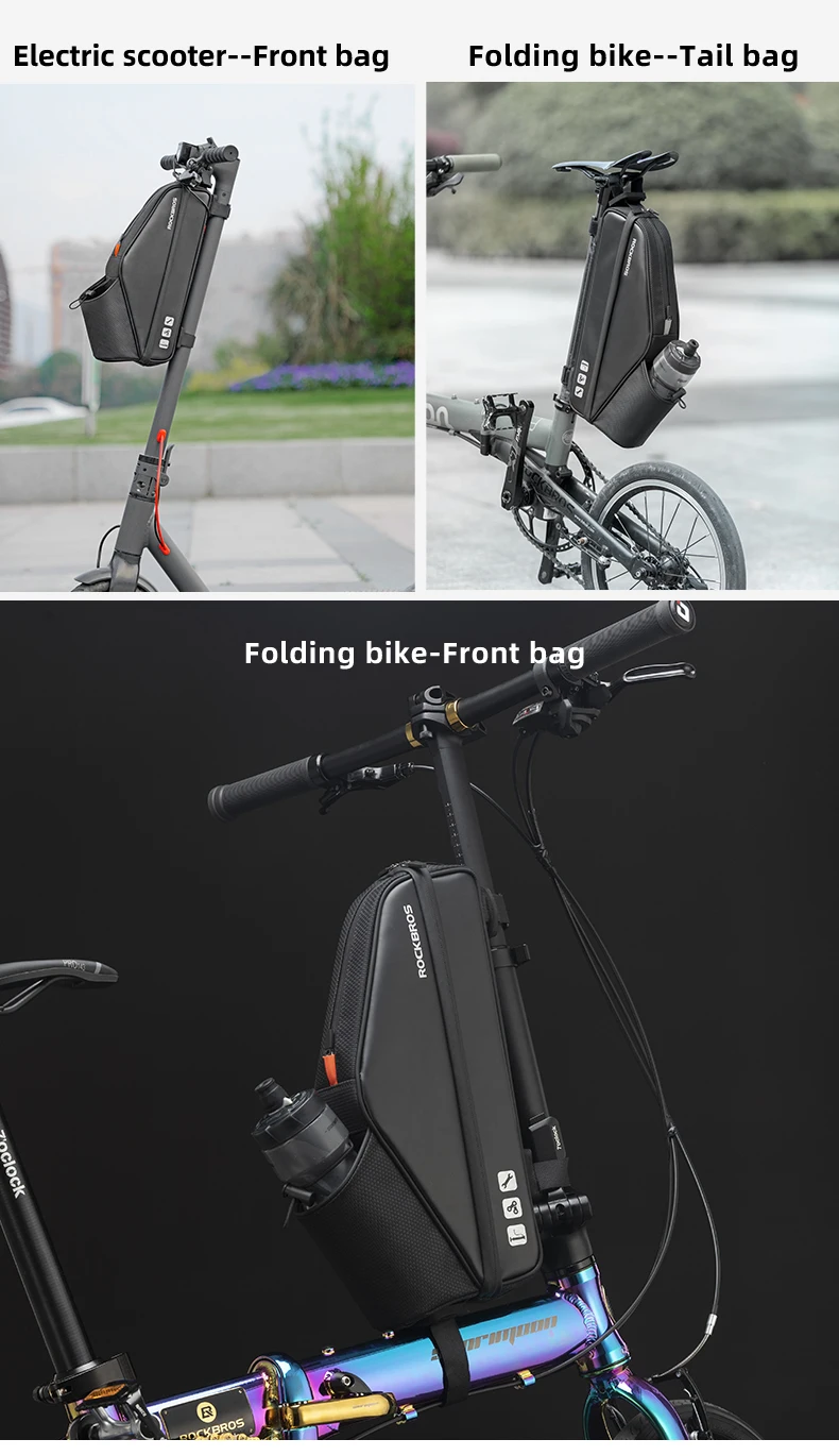 ROCKBROS Scooter Bike Bag Waterproof Electric Scooter Head Handle Bag Large Capacity MTB Road Bicycle Bag Scooter Accessories