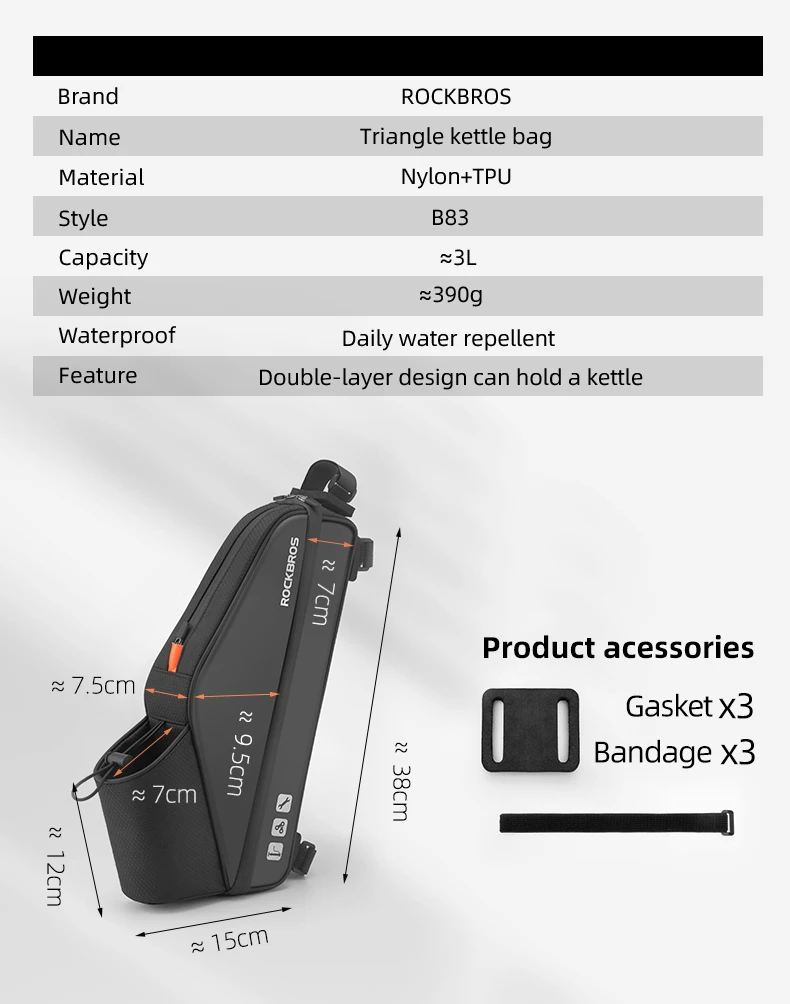ROCKBROS Scooter Bike Bag Waterproof Electric Scooter Head Handle Bag Large Capacity MTB Road Bicycle Bag Scooter Accessories