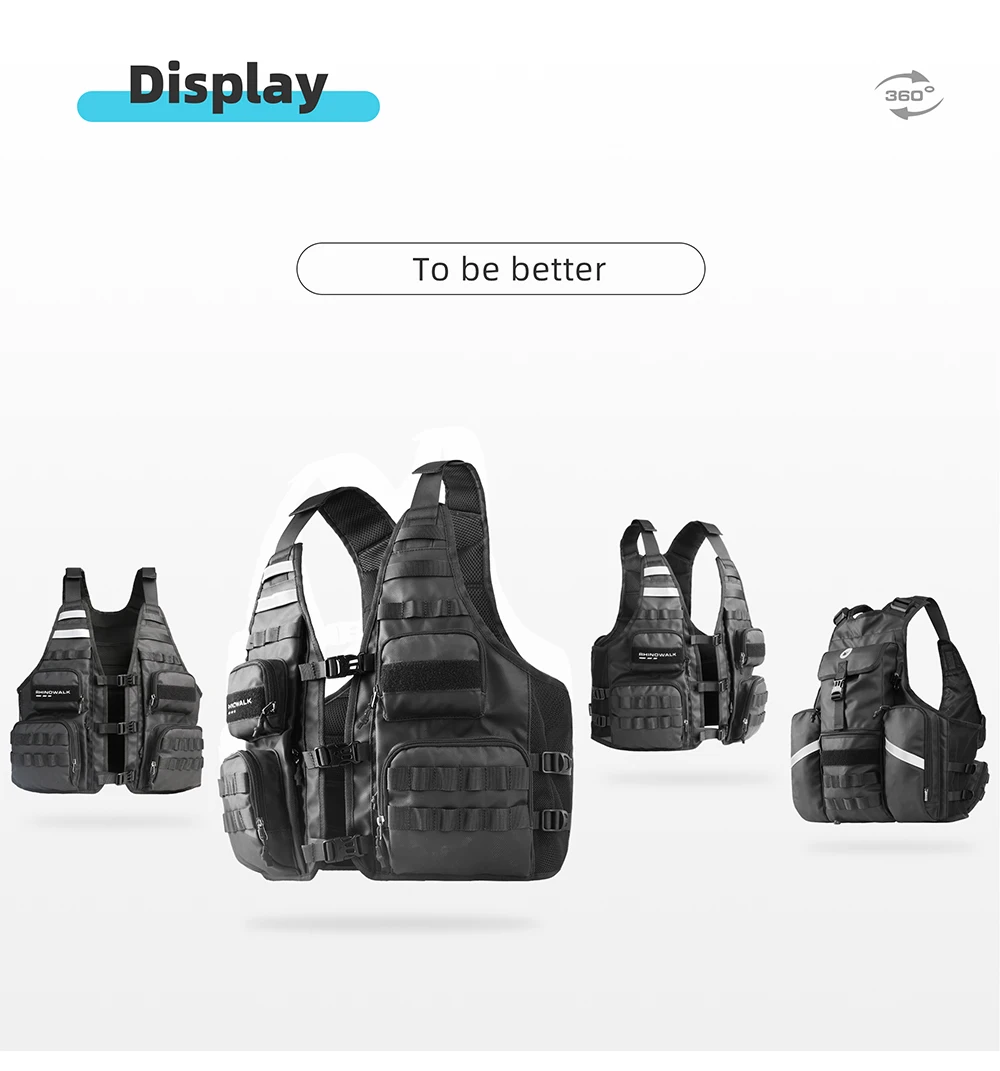 Rhinowalk Bicycle Jacket Motor Vest Fashion Breathable Motocross Vest Adjustable Size Support 2L/3L Water Bag And Back Helmet