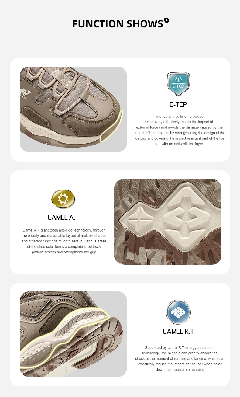 GOLDEN CAMEL Outdoor Hiking Shoes Waterproof High-top Boots Non-slip Wear-resistant Professional Trekking Shoes for Men 2023 New