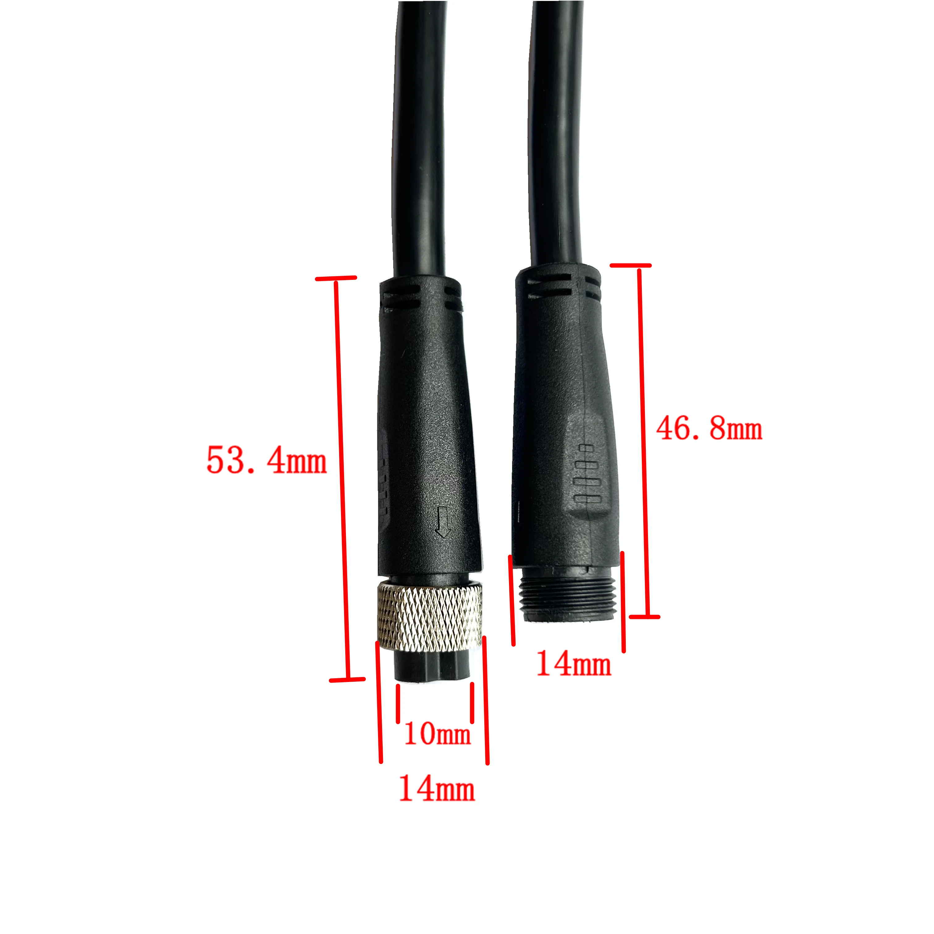 JULET L914 9 pin Waterproof Connector for Electric Bike Motor Screw Locking Male Female Motor Cable L=1100mm