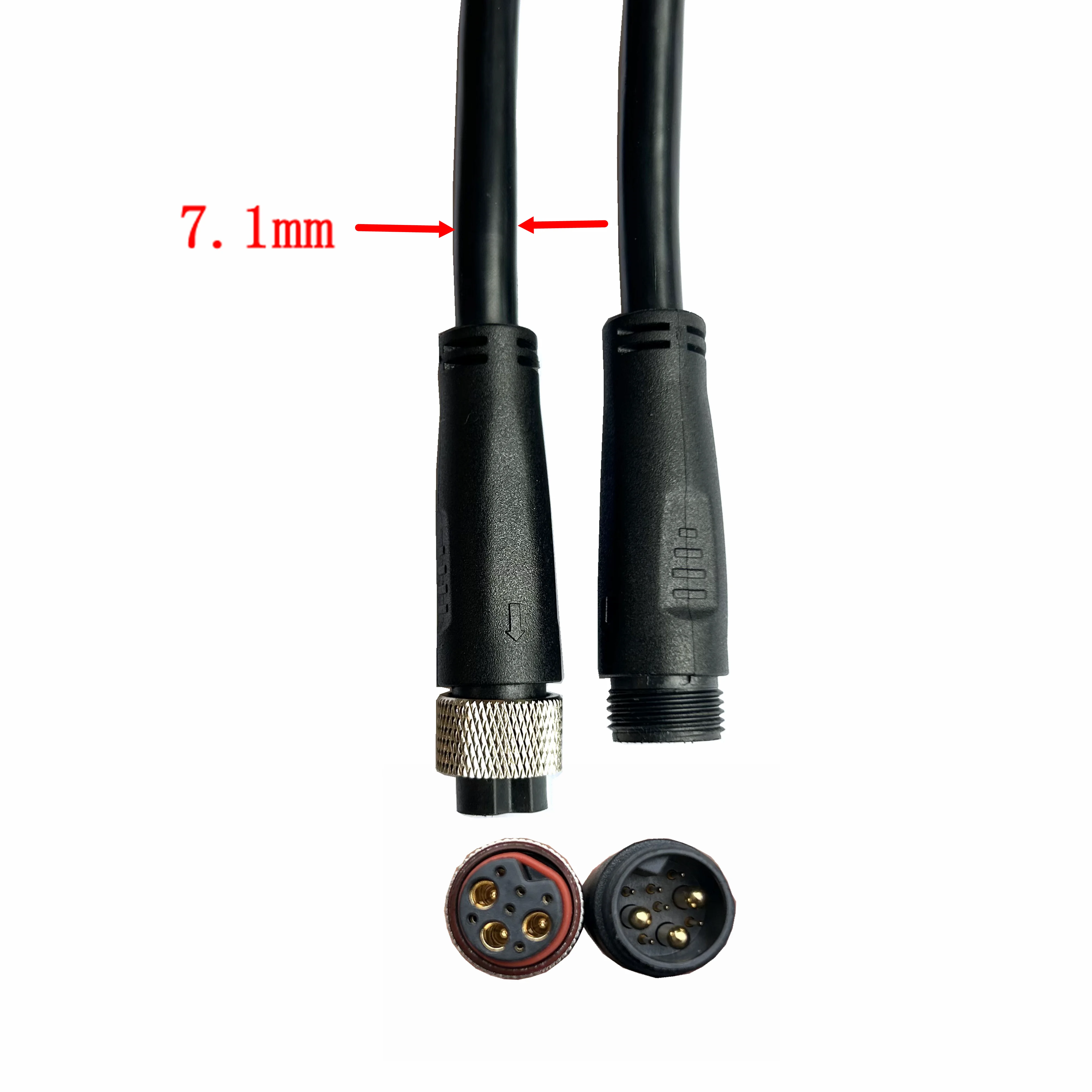 JULET L914 9 pin Waterproof Connector for Electric Bike Motor Screw Locking Male Female Motor Cable L=1100mm