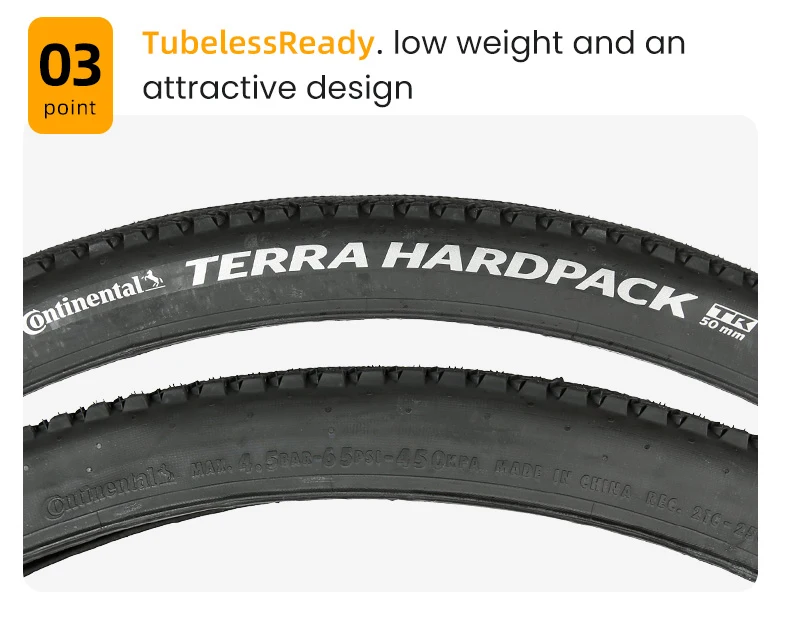 Continental Terra Hardpack Anti Puncture Folding Tire 29/27.5x2.0 MTB Tubeless Ready Road Cross-Country Bike Tyre No Box