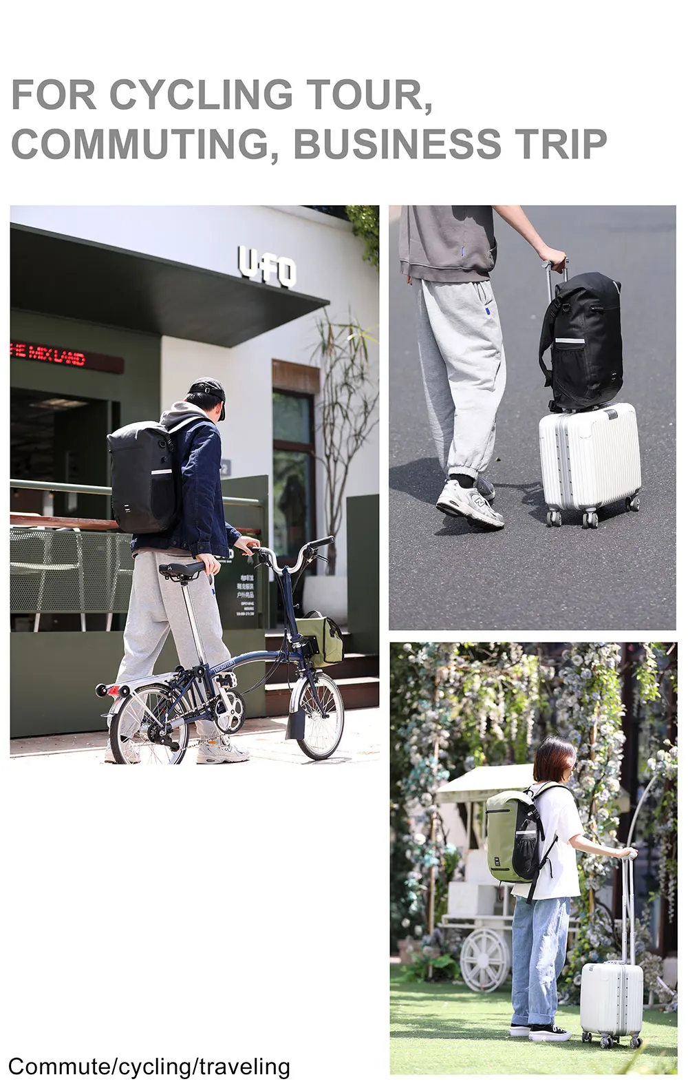 Rhinowalk 22L Waterproof Bike Pannier Bag Portable Cycling Backpack Bicycle Rear Rack MTB Trunk Bag Pack Luggage Carry