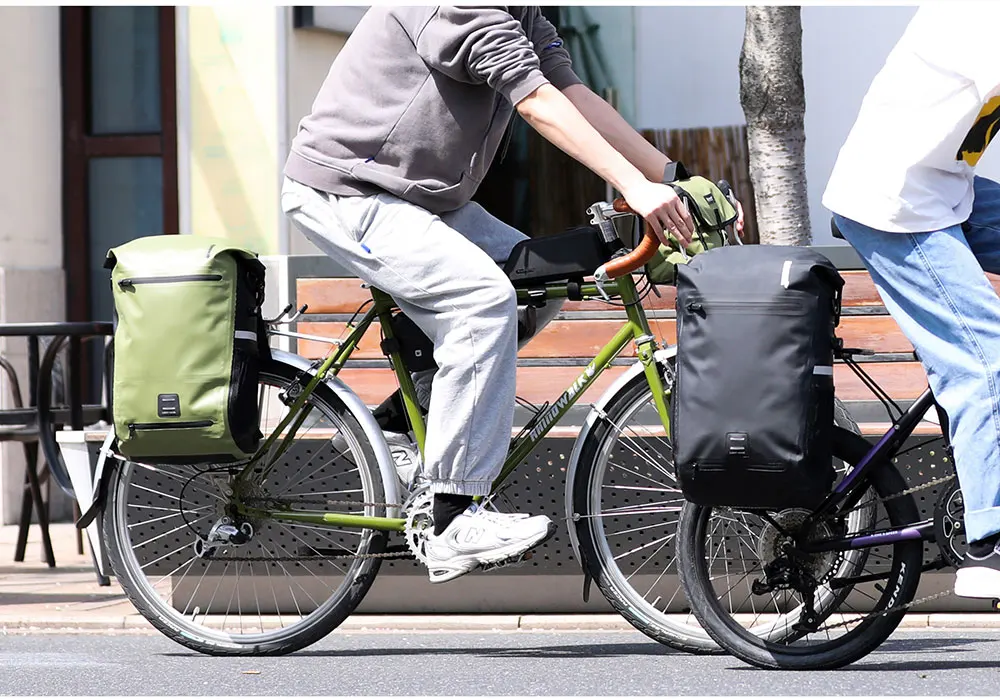 Rhinowalk 22L Waterproof Bike Pannier Bag Portable Cycling Backpack Bicycle Rear Rack MTB Trunk Bag Pack Luggage Carry