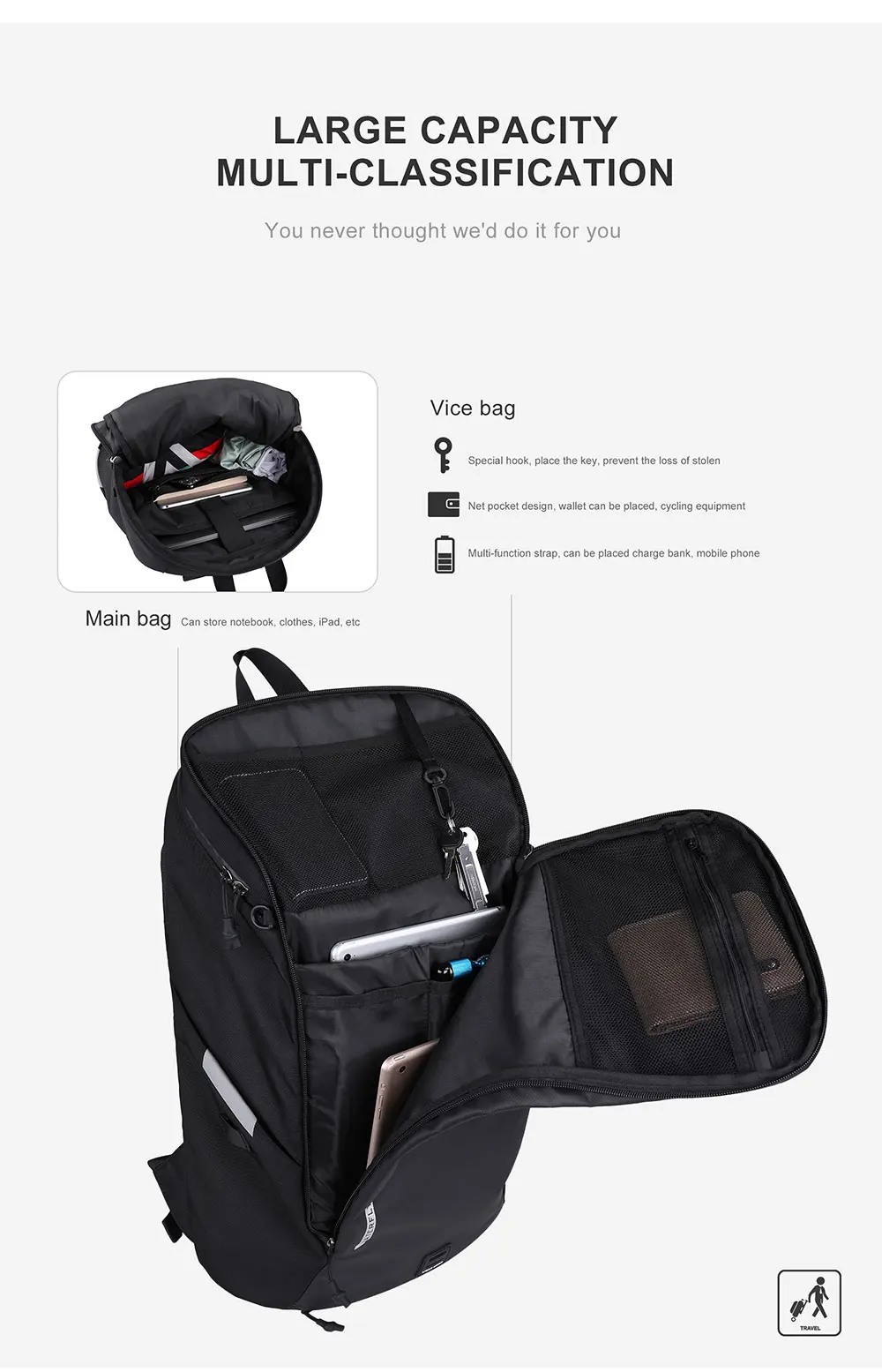 Rhinowalk 22L Waterproof Bike Pannier Bag Portable Cycling Backpack Bicycle Rear Rack MTB Trunk Bag Pack Luggage Carry