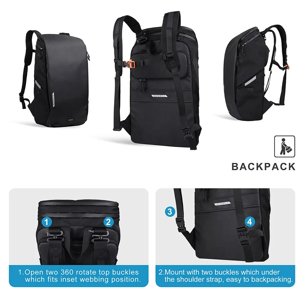 Rhinowalk 22L Waterproof Bike Pannier Bag Portable Cycling Backpack Bicycle Rear Rack MTB Trunk Bag Pack Luggage Carry