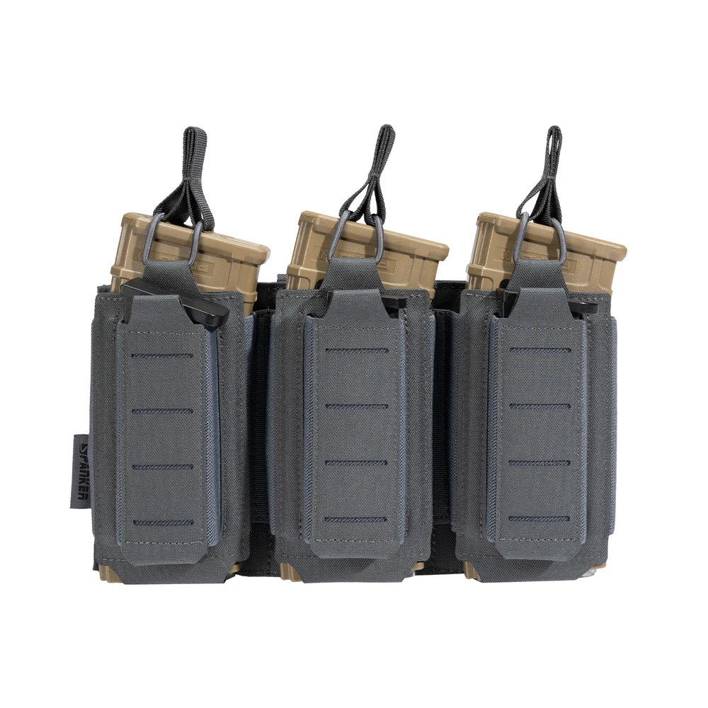 Triple Mag Pouch Open-Top Rifle Mag Pouches and Pistol Magazine Pouches for M4 M16 AK Molle Backpack Airsoft Gear