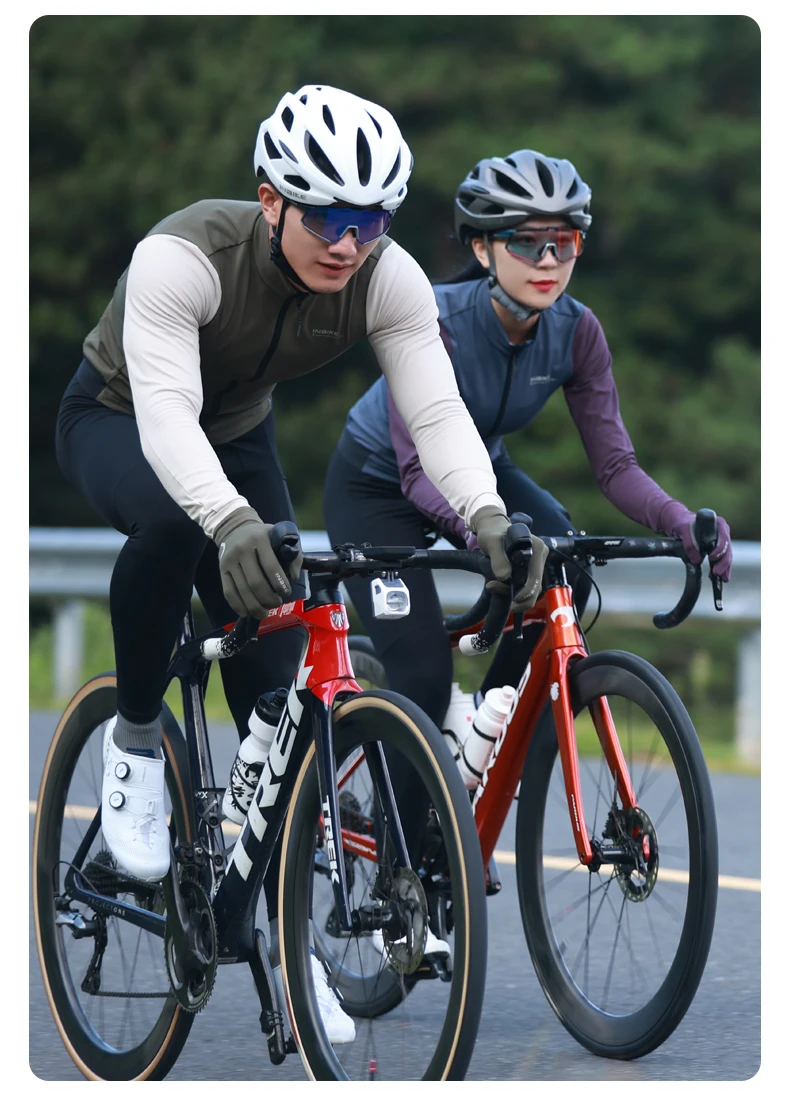 INBIKE Winter Fleece Women's Long Sleeve Jersey Autumn Thermal Cycling Suit Mountain Road Bike Jacket Windproof Riding Clothing