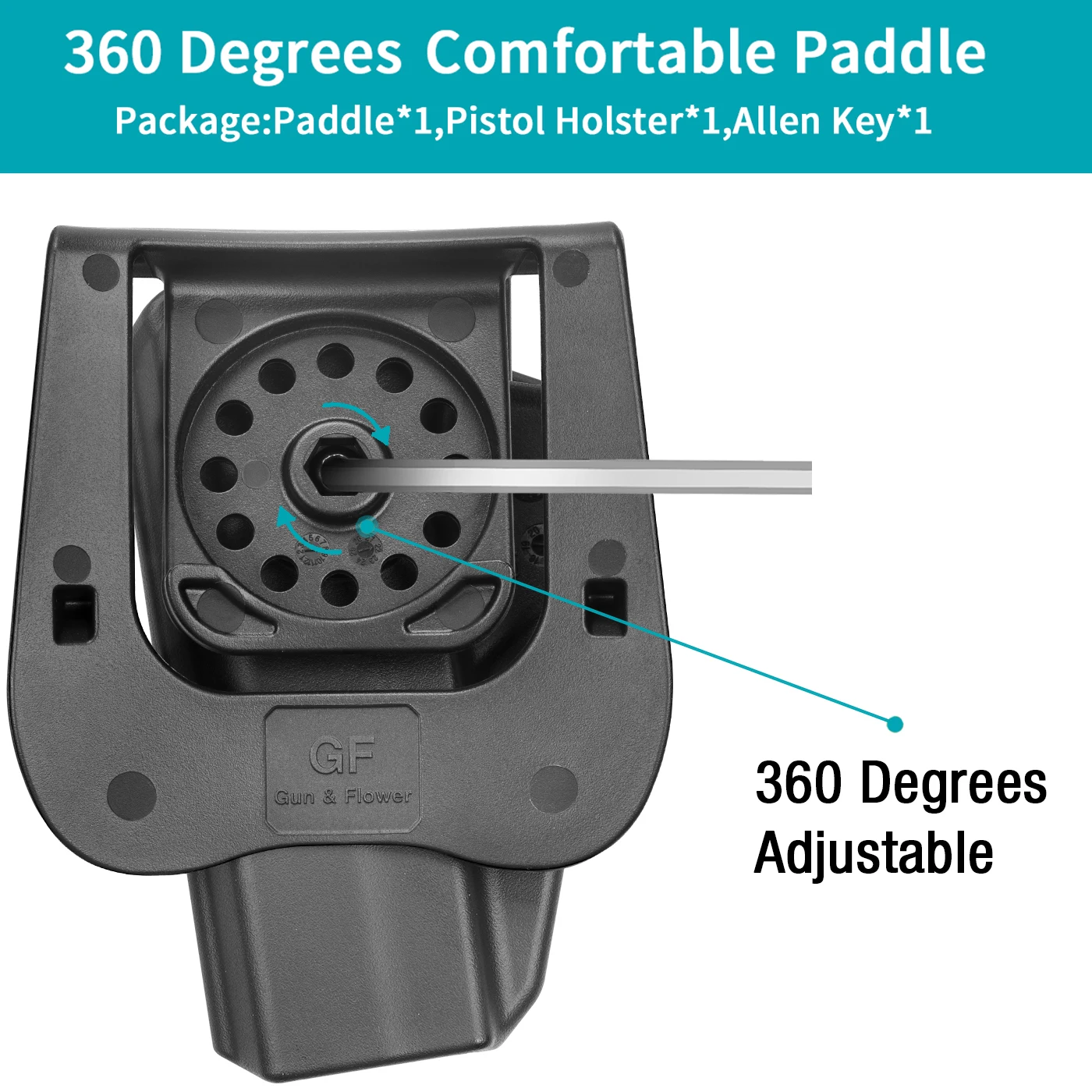 For G17/G19 (Gen1-5),G23/G31/G32/G22(Gen3-4),G19X/G45/G44 Holster,Polymer Thumb Release OWB Paddle Bag Tactical Tools Right hand