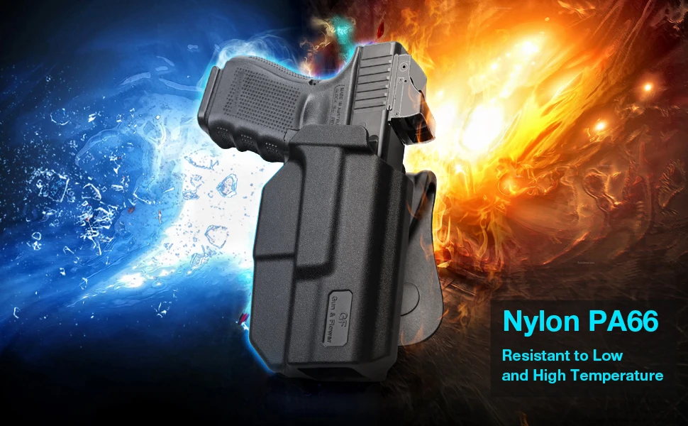 For G17/G19 (Gen1-5),G23/G31/G32/G22(Gen3-4),G19X/G45/G44 Holster,Polymer Thumb Release OWB Paddle Bag Tactical Tools Right hand