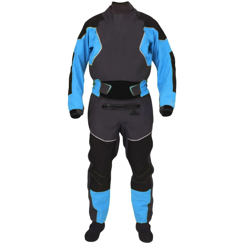 LKVER Kayak Dry Suit For Men Latex Gaskets on Neck and Wrist Dual-adjustable Overskirt, Hook-and-loop Neoprene Locks Down