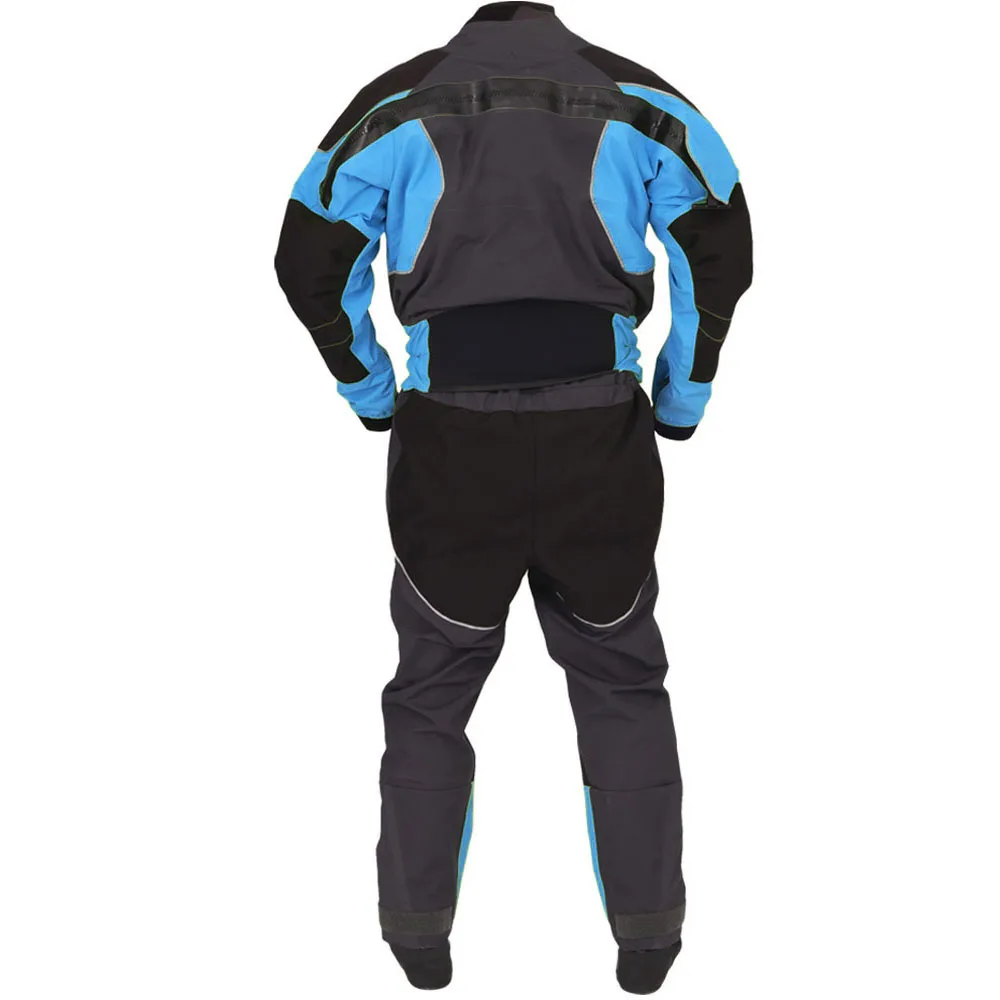 LKVER Kayak Dry Suit For Men Latex Gaskets on Neck and Wrist Dual-adjustable Overskirt, Hook-and-loop Neoprene Locks Down