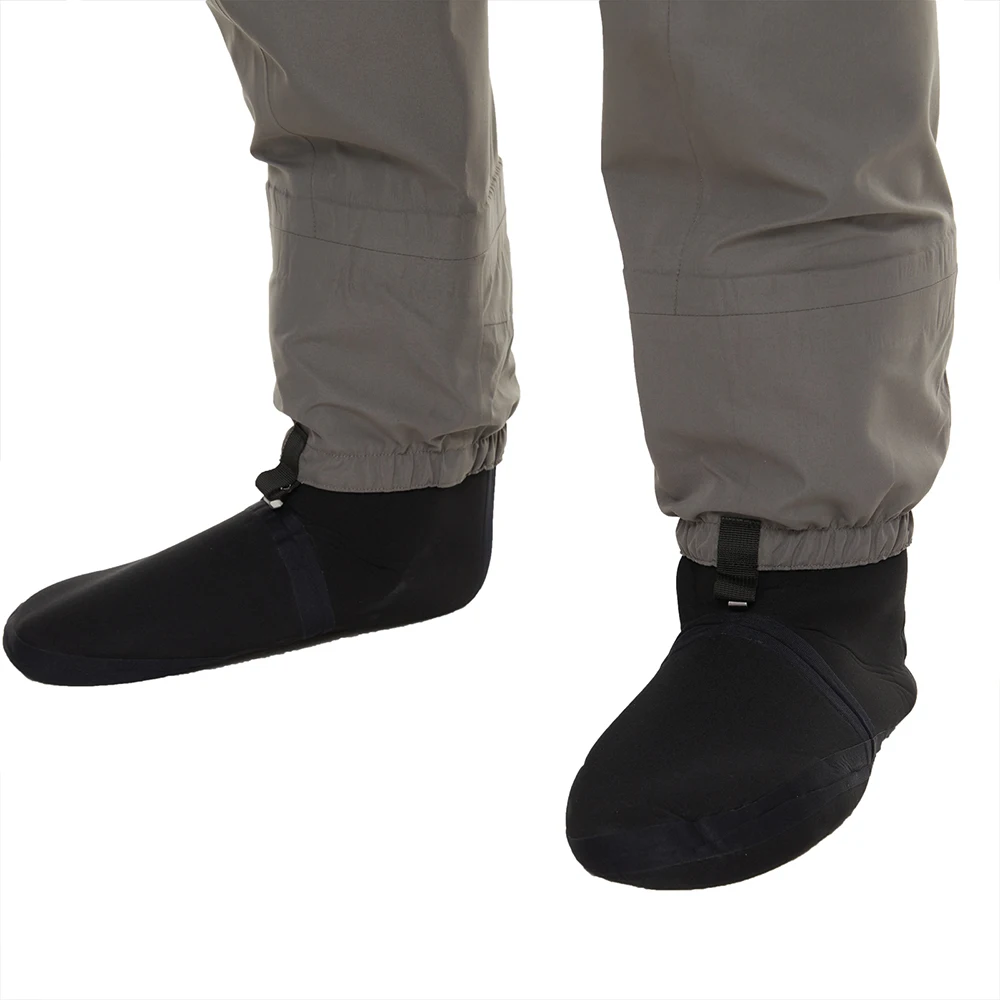 Men's Fishing Waders Waist Wading Pants Three-Layer Waterproof Fabric With Neoprene Socks In Cold Day