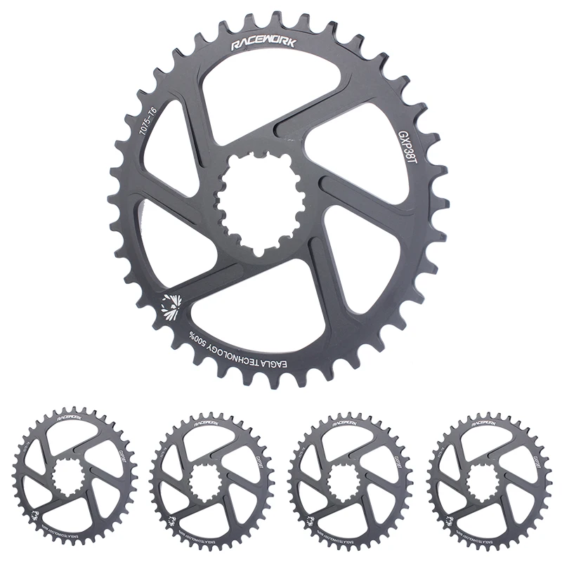 RACEWORK MTB Crankset 170/175mm Mountain Bike Crank Narrow Wide Chainring 32/34/36/38T 11/12S Bicycle Crankset Sprocket For GXP