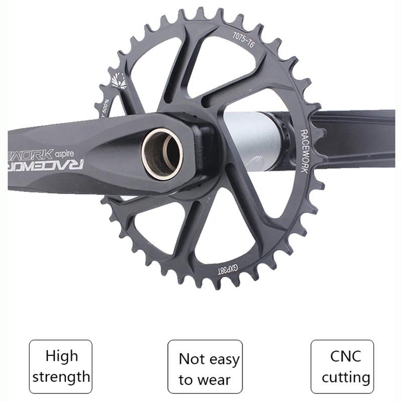 RACEWORK MTB Crankset 170/175mm Mountain Bike Crank Narrow Wide Chainring 32/34/36/38T 11/12S Bicycle Crankset Sprocket For GXP