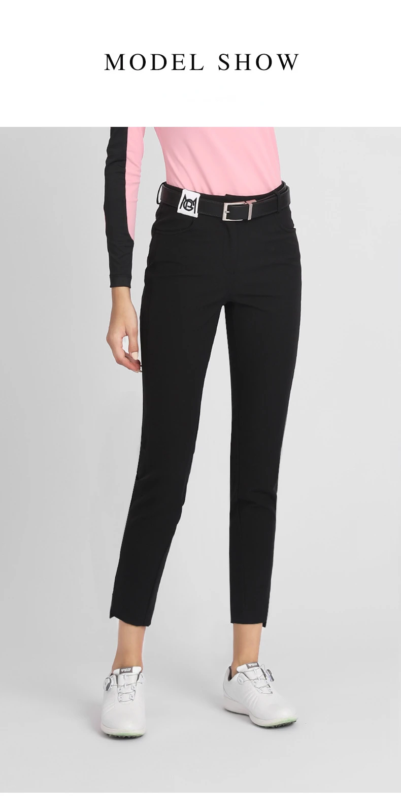 PGM Women's Golf Pants Windproof Warm Sports Pants Autumn Winter Ladies Split Slim Trousers Ankle Length Casual Sweatpants XS-XL