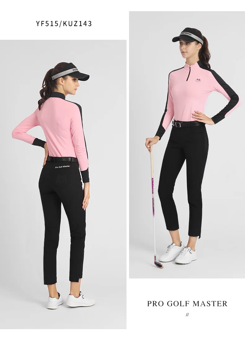 PGM Women's Golf Pants Windproof Warm Sports Pants Autumn Winter Ladies Split Slim Trousers Ankle Length Casual Sweatpants XS-XL