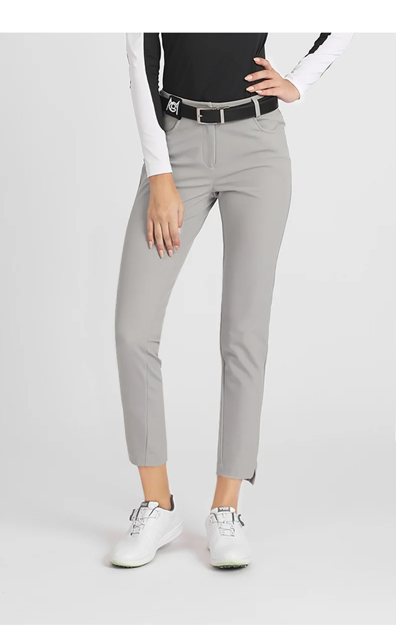 PGM Women's Golf Pants Windproof Warm Sports Pants Autumn Winter Ladies Split Slim Trousers Ankle Length Casual Sweatpants XS-XL