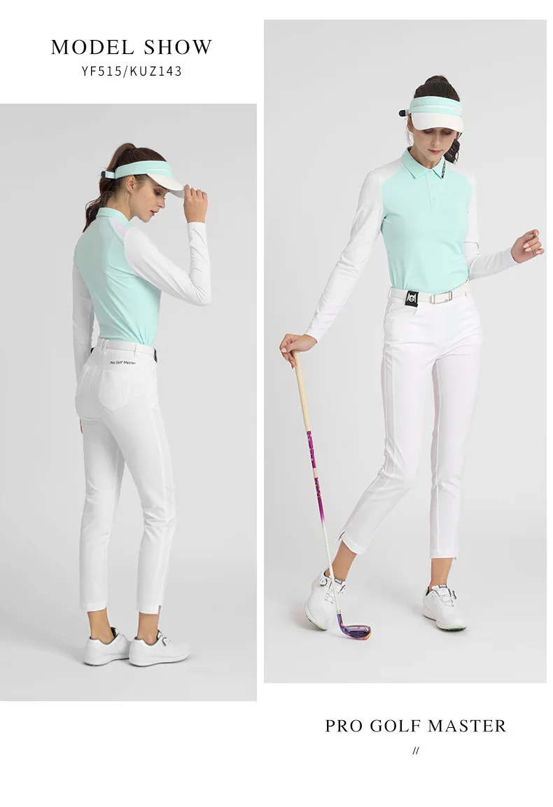 PGM Women's Golf Pants Windproof Warm Sports Pants Autumn Winter Ladies Split Slim Trousers Ankle Length Casual Sweatpants XS-XL