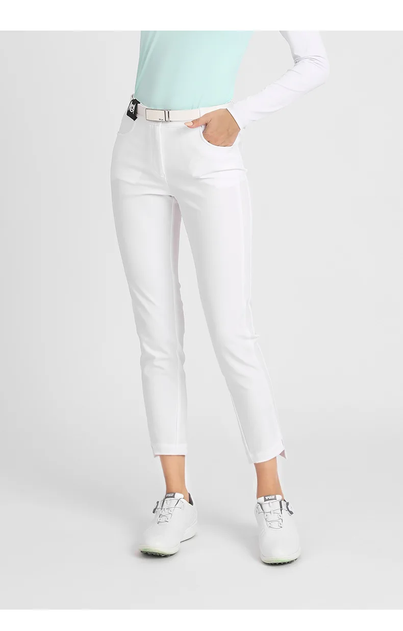 PGM Women's Golf Pants Windproof Warm Sports Pants Autumn Winter Ladies Split Slim Trousers Ankle Length Casual Sweatpants XS-XL