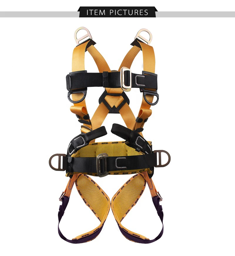 Rock Climbing Harness Full Body Safety Belt with 5 D-Ring Universal Aerial Work Protective Equipment