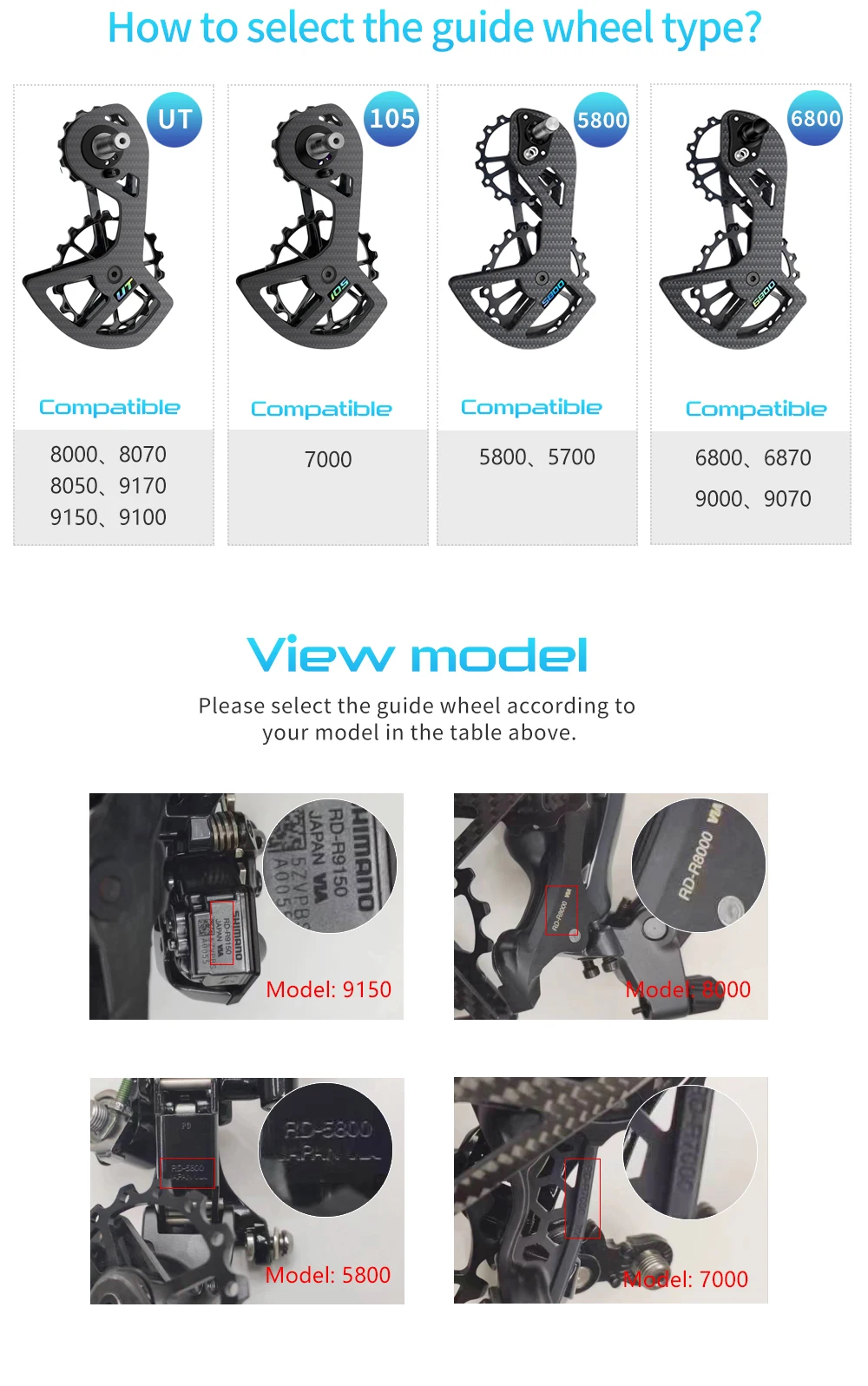 LTWOO Bicycle Ceramic Bearing Speed Carbon Fiber Pulley Wheel Rear Derailleurs Guide Wheel for Shimano 105/UT/Ultegra/DURA ACE