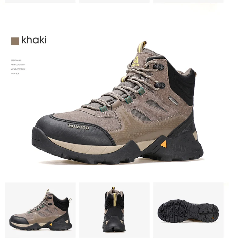 HUMTTO Waterproof Boots for Men Luxury Designer Outdoor Hiking Shoes Climbing Trekking Sneakers Leather Safety Mens Ankle Boots