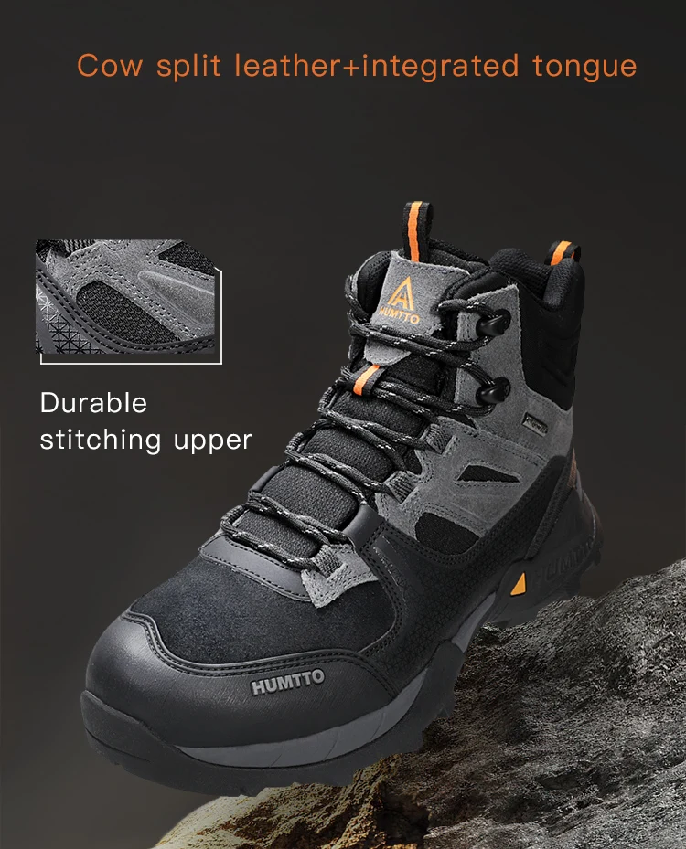 HUMTTO Waterproof Boots for Men Luxury Designer Outdoor Hiking Shoes Climbing Trekking Sneakers Leather Safety Mens Ankle Boots