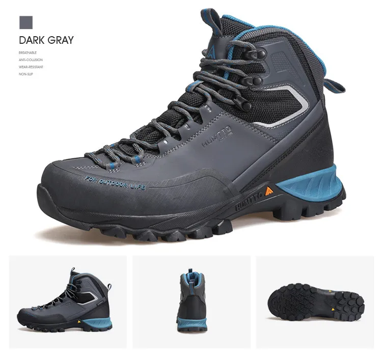 HUMTTO Waterproof Boots for Men Luxury Designer Outdoor Hiking Shoes Climbing Trekking Sneakers Leather Safety Mens Ankle Boots