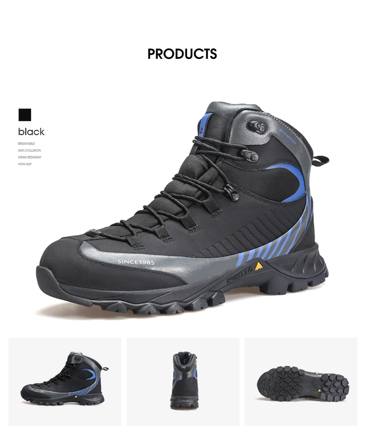 HUMTTO Waterproof Boots for Men Luxury Designer Outdoor Hiking Shoes Climbing Trekking Sneakers Leather Safety Mens Ankle Boots
