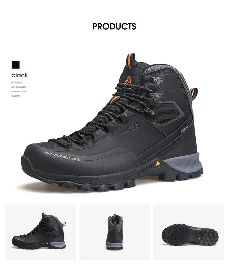 HUMTTO Waterproof Boots for Men Luxury Designer Outdoor Hiking Shoes Climbing Trekking Sneakers Leather Safety Mens Ankle Boots