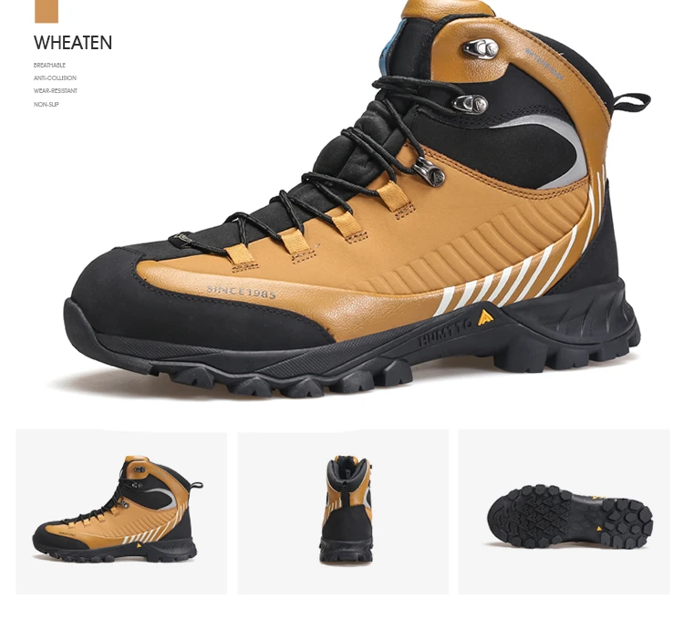 HUMTTO Waterproof Boots for Men Luxury Designer Outdoor Hiking Shoes Climbing Trekking Sneakers Leather Safety Mens Ankle Boots